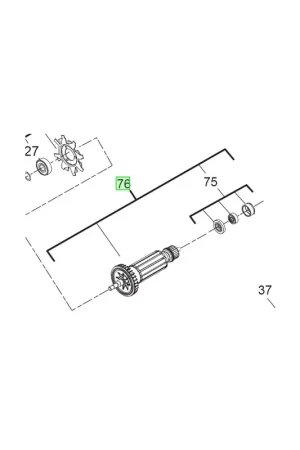 AEG Induit Meuleuse WS8-115, WS8-125, WS7-115 (4931453649) Haute Qualité