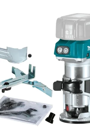 Certifié Makita DRT50Z Affleureuse 18V 8 mm (Produit seul + kit d'accessoires)