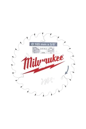 Certifié Milwaukee Lame de scie circulaire Bois Ø165x16x24Dts ATB (4932471311)