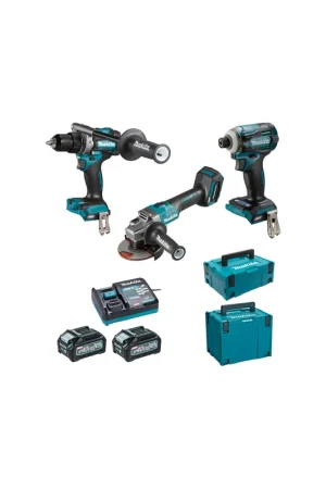 Must-Have Makita DK0125G301 Ensemble de 3 machines 40 V max Li-Ion 2x4.0Ah XGT DF001G + GA005G + TD001G)