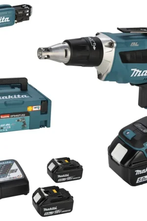 Makita Visseuse automatique à placo DFS452TJX2 18V LXT - 2 batteries 5,0 Ah + chargeur de vis en bande Meilleur Choix