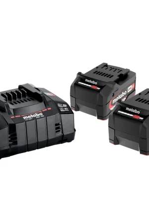 Top Vente Metabo Set de base 18V 2x5.2Ah Li-ion Li-power avec chargeur rapide ASC 145 (685051000)