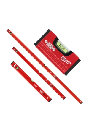 Milwaukee Set de 4 niveaux tubulaires antichocs "Slim Box" 10/60/120/180CM (4932478898) Bon Plan