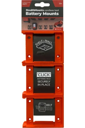Populaire StealthMounts Supports de batteries Hilti 22V 6-pack Orange BM-HT22-ORG-6
