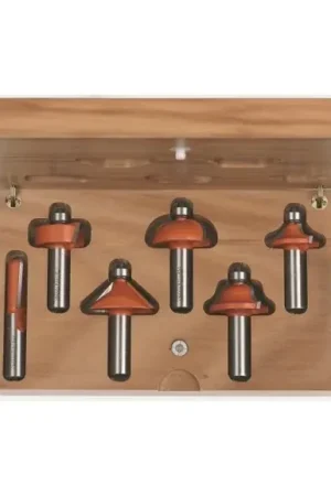 6 piece profile router bit set with wooden case Expédition Rapide