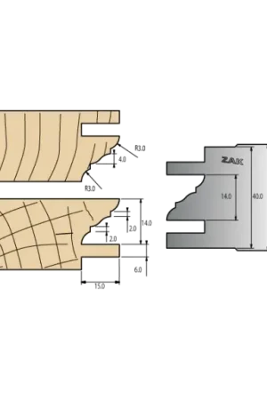 Top Vente Serie Cabezales monofunción: Plaquitas ensamblaje multiperfiles con extensión de 15 mm