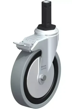 Achat Immédiat Blickle - Roulette Pivotante Avec Frein 250Kg en Caoutchouc