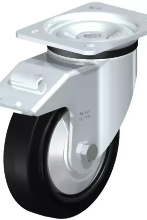 Achat Immédiat Blickle - Roulette Pivotante Avec Frein 250Kg en Caoutchouc