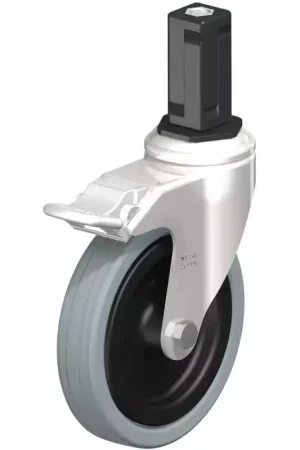 Achat Immédiat Blickle - Roulette Pivotante Avec Frein 100Kg en Caoutchouc