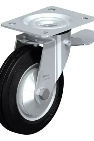 Achat Immédiat Blickle - Roulette Pivotante Avec Frein 500Kg en Caoutchouc