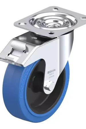 Achat Immédiat Blickle - Roulette Pivotante Avec Frein 500Kg en Caoutchouc