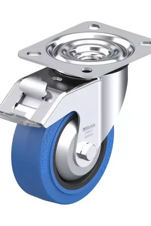 Achat Immédiat Blickle - Roulette Pivotante Avec Frein 150Kg en Caoutchouc